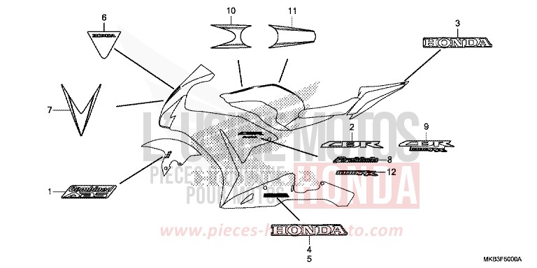 STREIFEN/MARKE (1) von CBR1000RR „Fireblade“ GRAPHITE BLACK (NHB01) von 2016